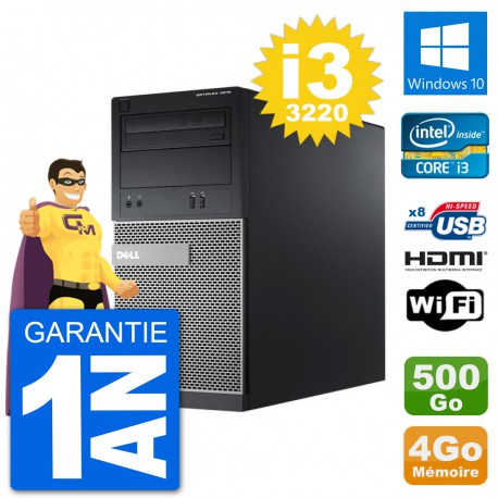 PC Dell 3010 MT i3-3220 RAM 4Go Disque Dur 500Go HDMI Windows 10 Wifi