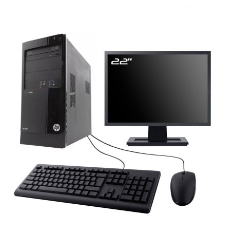 PC HP Elite 7500 Series MT Ecran 22" Intel I5-3470 RAM 8Go SSD 2To W10 Wifi