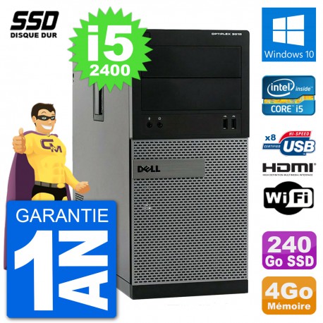 PC Dell 3010 MT i5-2400 RAM 4Go SSD 240Go HDMI Windows 10 Wifi