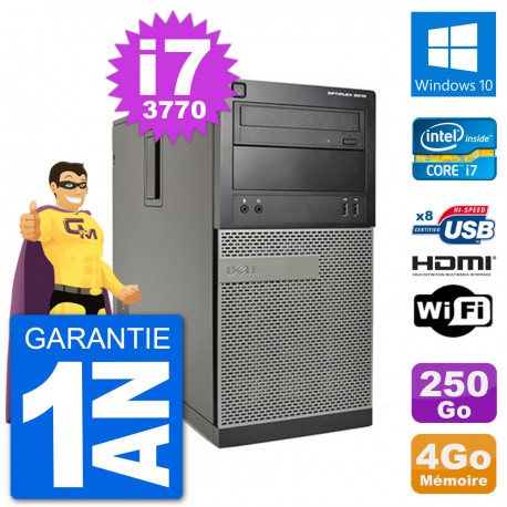 PC Dell 3010 MT i7-3770 RAM 4Go Disque Dur 250Go HDMI Windows 10 Wifi