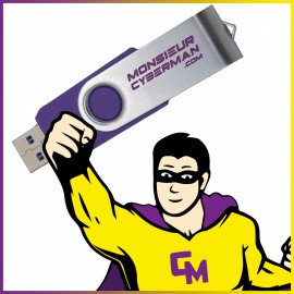 Clé USB 64 Go Monsieur Cyberman.com Violet USB 3.0 Flash Drive Stockage NEUF