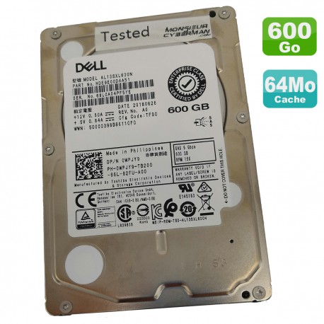 Disque Dur 600Go 2.5" SAS DELL AL13SXL600N HDE9E00DAA51 0WPJY9 WPJY9 15K