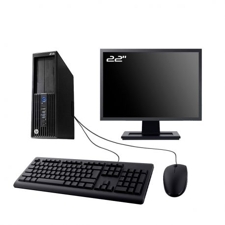 PC HP WorkStation Z230 SFF Ecran 22" Intel I3-4130 RAM 32Go SSD 960Go W10 Wifi