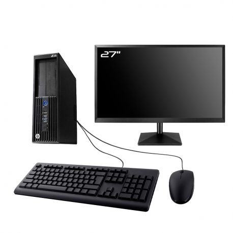 PC HP WorkStation Z230 SFF Ecran 27" Intel I3-4130 RAM 16Go SSD 960Go W10 Wifi
