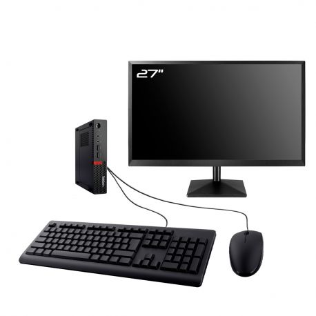 PC Lenovo M710q Tiny Ecran 27" Intel I3-6100T RAM 8Go SSD 2To W10 Wifi