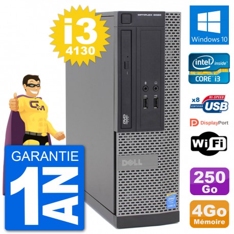 PC Dell Optiplex 3020 SFF i3-4130 RAM 4Go Disque Dur 250Go Windows 10 Wifi