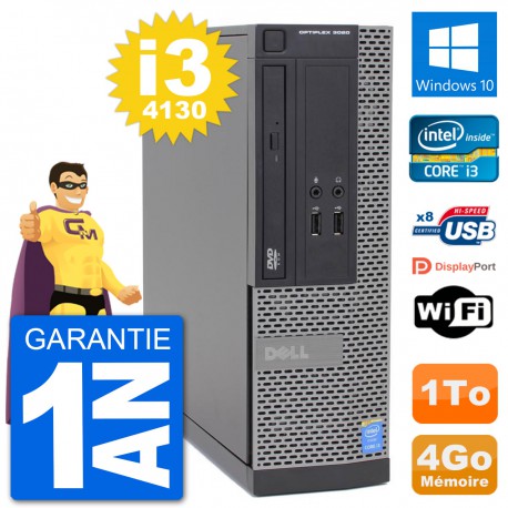 PC Dell Optiplex 3020 SFF i3-4130 RAM 4Go Disque Dur 1To Windows 10 Wifi