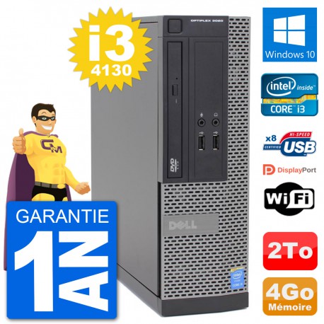 PC Dell Optiplex 3020 SFF i3-4130 RAM 4Go Disque Dur 2To Windows 10 Wifi