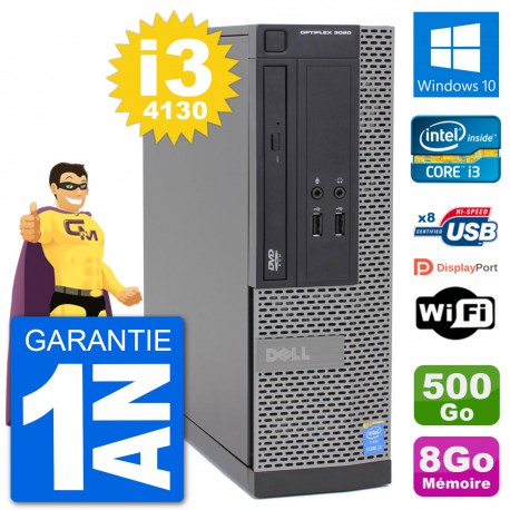 PC Dell Optiplex 3020 SFF i3-4130 RAM 8Go Disque Dur 500Go Windows 10 Wifi