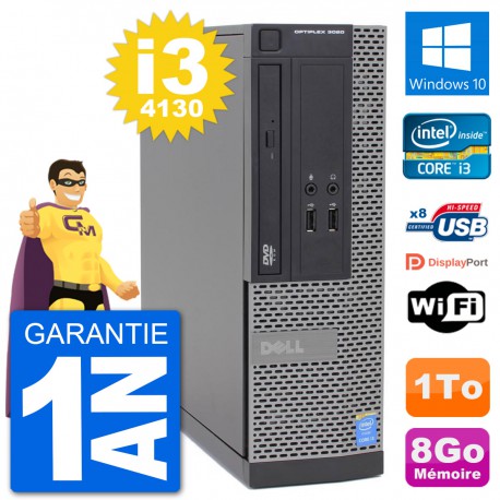 PC Dell Optiplex 3020 SFF i3-4130 RAM 8Go Disque Dur 1To Windows 10 Wifi