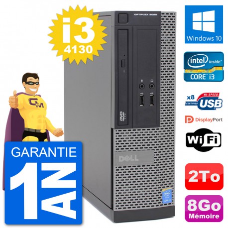 PC Dell Optiplex 3020 SFF i3-4130 RAM 8Go Disque Dur 2To Windows 10 Wifi