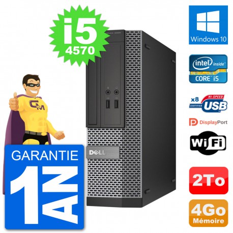 PC Dell Optiplex 3020 SFF i5-4570 RAM 4Go Disque Dur 2To Windows 10 Wifi