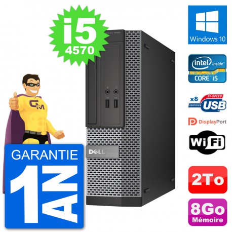 PC Dell Optiplex 3020 SFF i5-4570 RAM 8Go Disque Dur 2To Windows 10 Wifi