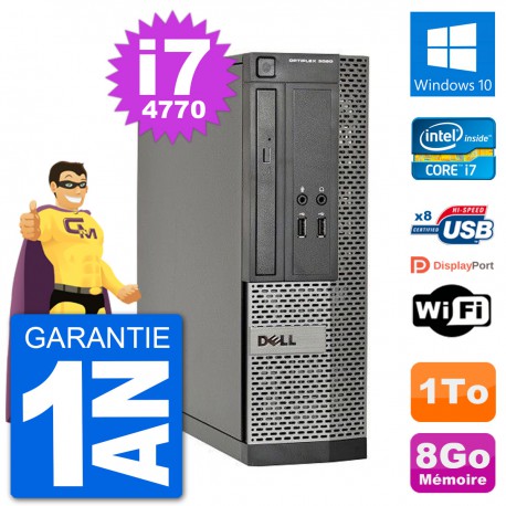 PC Dell Optiplex 3020 SFF i7-4770 RAM 8Go Disque Dur 1To Windows 10 Wifi