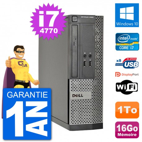PC Dell Optiplex 3020 SFF i7-4770 RAM 16Go Disque Dur 1To Windows 10 Wifi