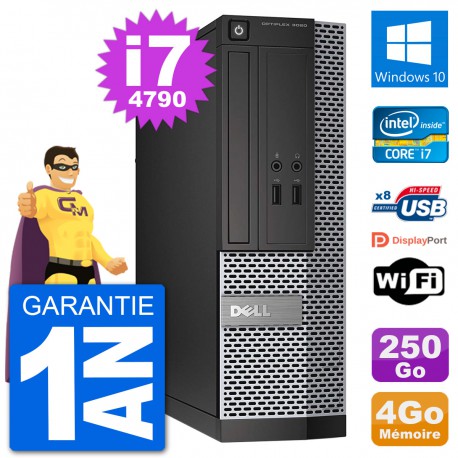 PC Dell Optiplex 3020 SFF i7-4790 RAM 4Go Disque Dur 250Go Windows 10 Wifi