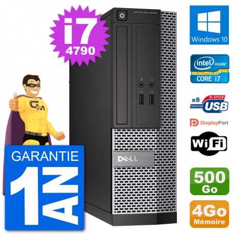 PC Dell Optiplex 3020 SFF i7-4790 RAM 4Go Disque Dur 500Go Windows 10 Wifi