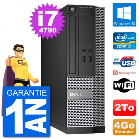 PC Dell Optiplex 3020 SFF i7-4790 RAM 4Go Disque Dur 2To Windows 10 Wifi