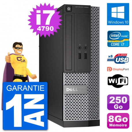 PC Dell Optiplex 3020 SFF i7-4790 RAM 8Go Disque Dur 250Go Windows 10 Wifi