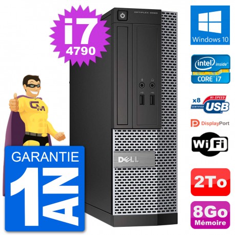PC Dell Optiplex 3020 SFF i7-4790 RAM 8Go Disque Dur 2To Windows 10 Wifi