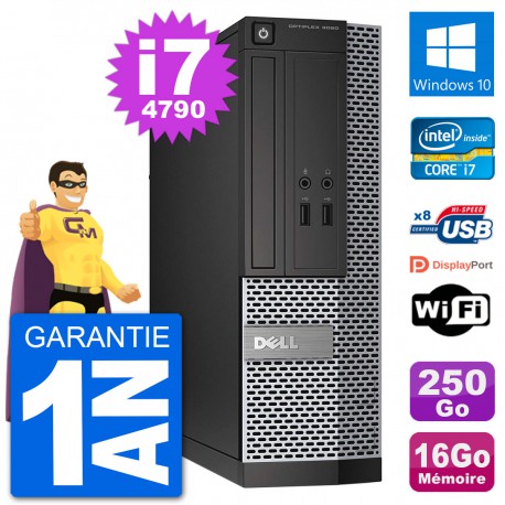PC Dell Optiplex 3020 SFF i7-4790 RAM 16Go Disque Dur 250Go Windows 10 Wifi