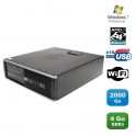PC HP Compaq 6005 Pro SFF AMD Athlon X2 215 2.7GHz 4Go 2To WIFI Graveur W7 Pro
