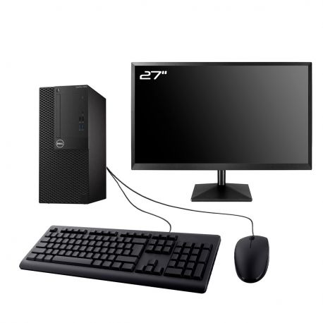 PC Dell OptiPlex 3050 MT Ecran 27" Intel G4400 RAM 8Go SSD 480Go W11 Wifi