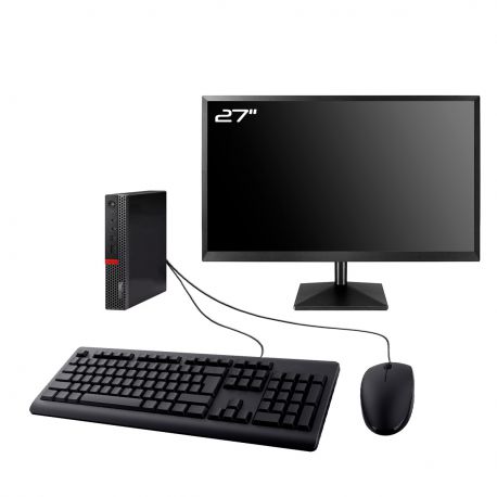 PC Lenovo M920q Tiny Ecran 27" Intel I3-8100T RAM 8Go SSD 480Go W11 Wifi