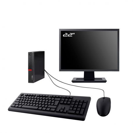 PC Lenovo M920q Tiny Ecran 22" Intel I3-8100T RAM 8Go SSD 480Go W11 Wifi