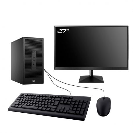 PC HP 285 G2 MT Ecran 27" AMD AMD A4-5300B RAM 8Go SSD 960Go W11 Wifi