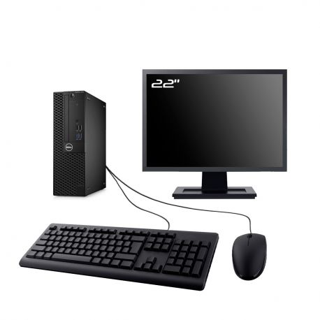 PC Dell Optiplex 3050 SFF Ecran 22" Intel I5-6500 RAM 8Go SDD 240Go W11 Wifi