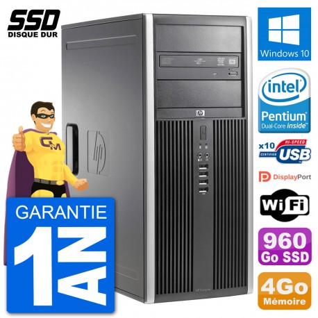 PC Tour HP 8200 Intel G630 RAM 4Go SSD 960Go Windows 10 Wifi