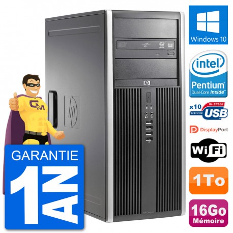 PC Tour HP 8200 Intel G630 RAM 16Go Disque Dur 1To Windows 10 Wifi