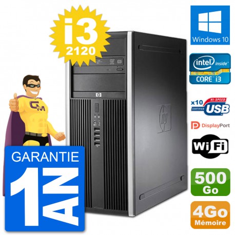 PC Tour HP 8200 Intel Core i3-2120 RAM 4Go Disque Dur 500Go Windows 10 Wifi