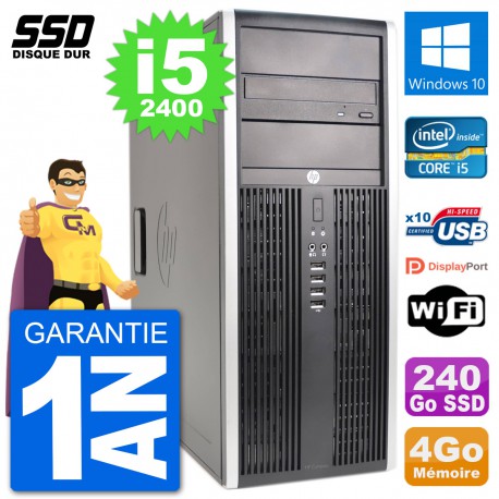 PC Tour HP 8200 Intel Core i5-2400 RAM 4Go SSD 240Go Windows 10 Wifi
