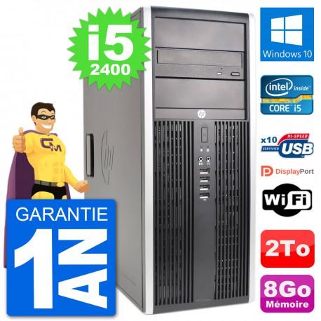 PC Tour HP 8200 Intel Core i5-2400 RAM 8Go Disque Dur 2To Windows 10 Wifi