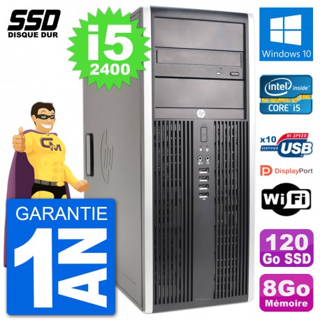 PC Tour HP 8200 Intel Core i5-2400 RAM 8Go SSD 120Go Windows 10 Wifi