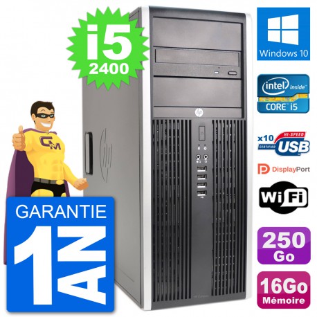 PC Tour HP 8200 Intel Core i5-2400 RAM 16Go Disque Dur 250Go Windows 10 Wifi
