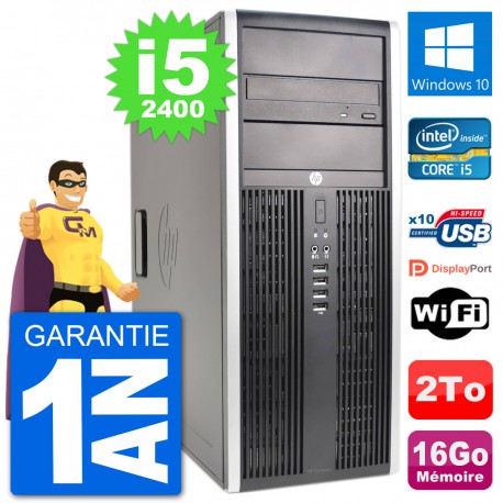 PC Tour HP 8200 Intel Core i5-2400 RAM 16Go Disque Dur 2To Windows 10 Wifi