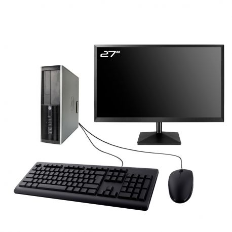 PC HP Compaq Elite 8300 SFF Ecran 27" Intel I5-3470 RAM 32Go SSD 480Go W11 Wifi