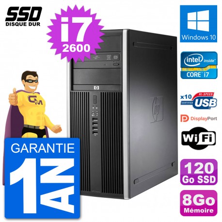 PC Tour HP 8200 Intel Core i7-2600 RAM 8Go SSD 120Go Windows 10 Wifi