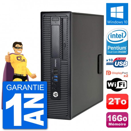 PC HP EliteDesk 800 G1 Intel G3220 RAM 16Go Disque Dur 2To Windows 10 Wifi