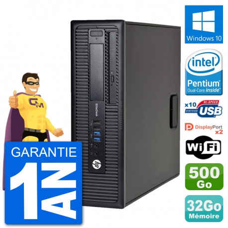 PC HP EliteDesk 800 G1 Intel G3220 RAM 32Go Disque Dur 500Go Windows 10 Wifi