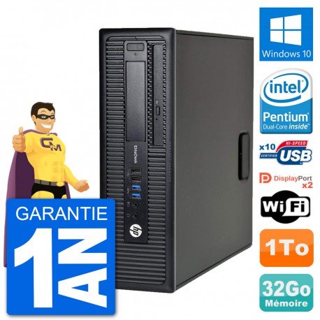 PC HP EliteDesk 800 G1 Intel G3220 RAM 32Go Disque Dur 1To Windows 10 Wifi