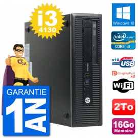 PC HP EliteDesk 800 G1 Core i3-4130 RAM 16Go Disque Dur 2To Windows 10 Wifi