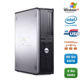 PC DELL Optiplex 760 DT Intel Dual Core E5200 2,5Ghz 2Go DDR2 80Go SATA XP Pro