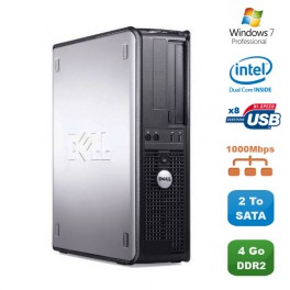 PC DELL Optiplex 760 DT Intel Dual Core E5200 2,5Ghz 4Go DDR2 2To SATA Win 7