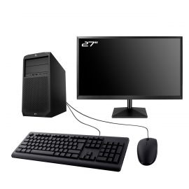 PC HP Workstation Z2 G4 Tour Ecran 27" Intel I7-8700 RAM 8Go SSD 960Go W11 Wifi