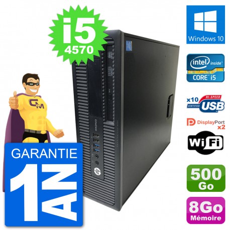 PC HP EliteDesk 800 G1 Core i5-4570 RAM 8Go Disque Dur 500Go Windows 10 Wifi
