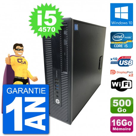 PC HP EliteDesk 800 G1 Core i5-4570 RAM 16Go Disque Dur 500Go Windows 10 Wifi